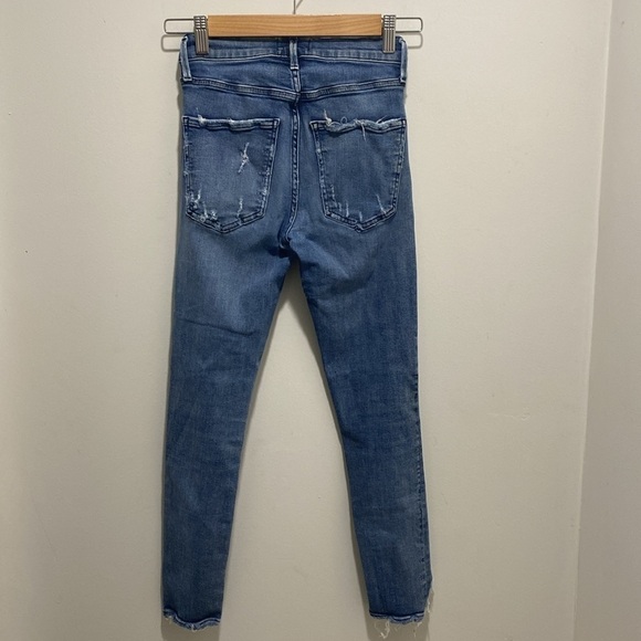 Agolde Sophie Crop Denim Jeans Destroyed Distressed 26 - Picture 4 of 8